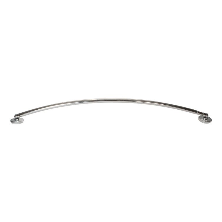 Curved tension store shower rod